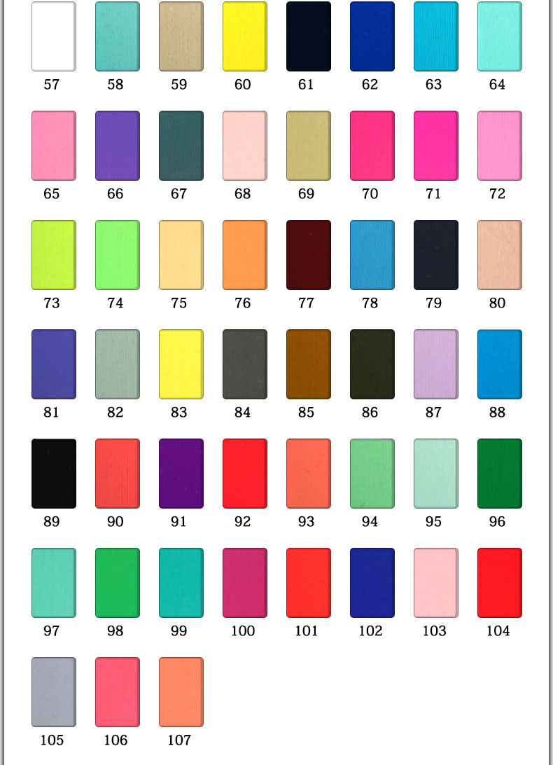 Gloss finish: 107 colors are in stock