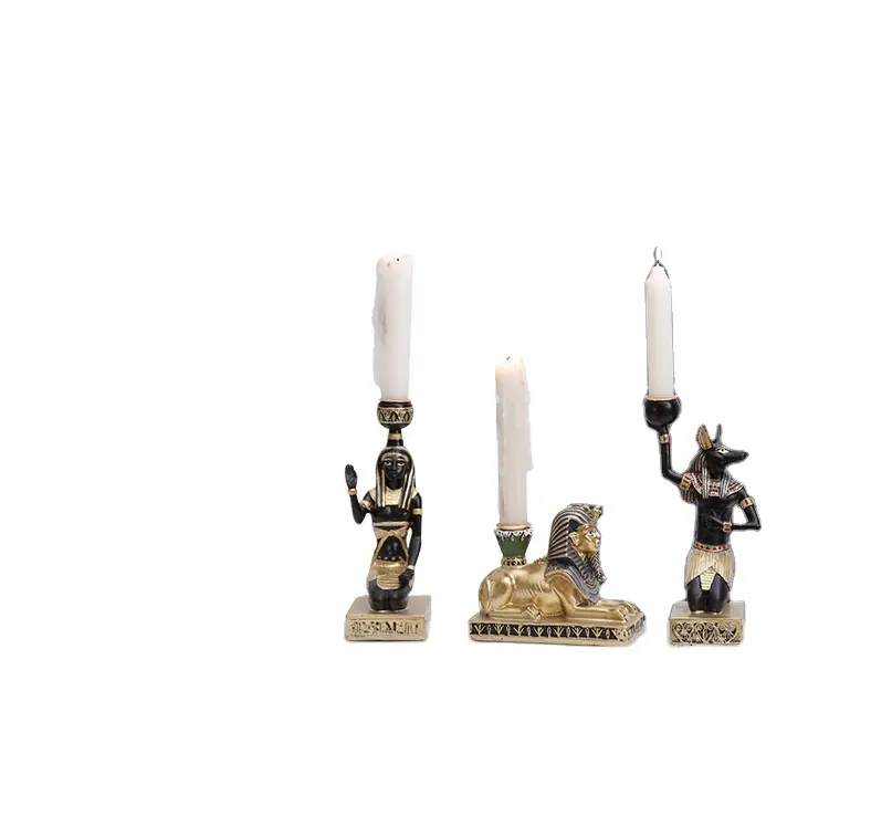 수지 이집트 금 개 스핑크스 촛대 책상 가구 네프티스 향 장식 휴일 기념품 테이블 빛 공짜