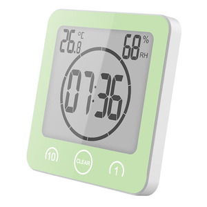 Reloj Digital LCD resistente al agua, cronómetro con Control táctil, alarma, soporte de pared para ducha, humedad y temperatura - Product Image 1