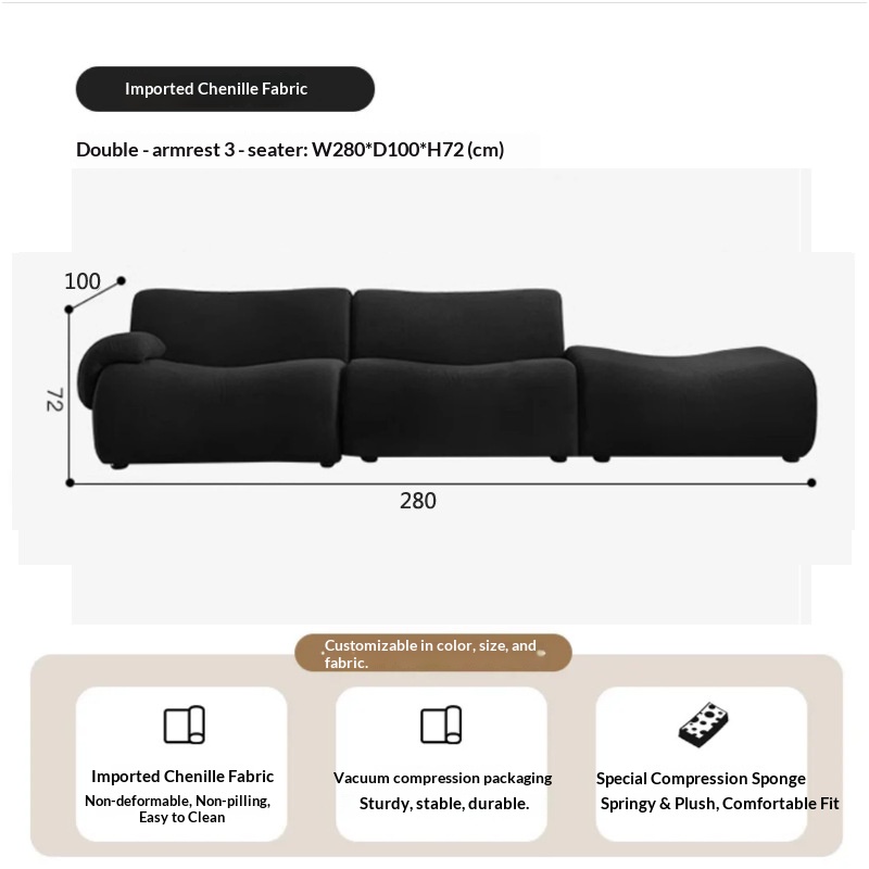Single armrest straight row combination