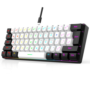 Envío de fábrica 61 teclas con cable Mini RGB juego luminoso Teclado mecánico oficina de negocios teclado de ordenador compacto portátil - Product Image 2