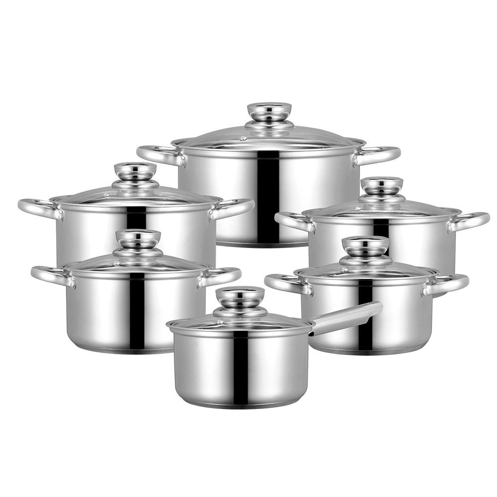 Straight pot 12-piece 3-layer double bottom set