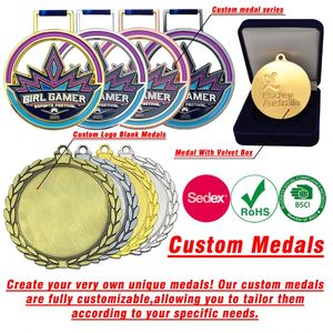 Manufacture Personalised Custom Metal Rhinestones Irish pink <strong>Finalist</strong> Award Medallas No Minimum Order Dance Medals with Ribbon