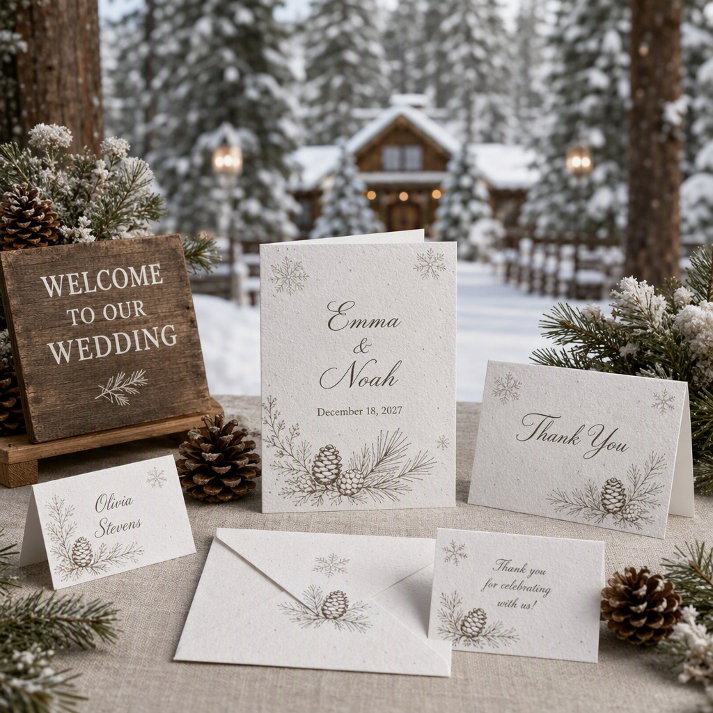 Kit de mariage hivernal en forêt