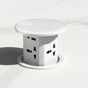 Enchufe de elevación para encimera de cocina, 4 salidas, multifunción, enchufes emergentes neumáticos ocultos con carga inalámbrica y USB tipo C - Product Image 5