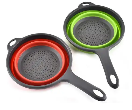 Lavello da cucina colino lavaggio verdura frutta asfalto cestino circolare in Silicone pieghevole lavello cestello di scarico