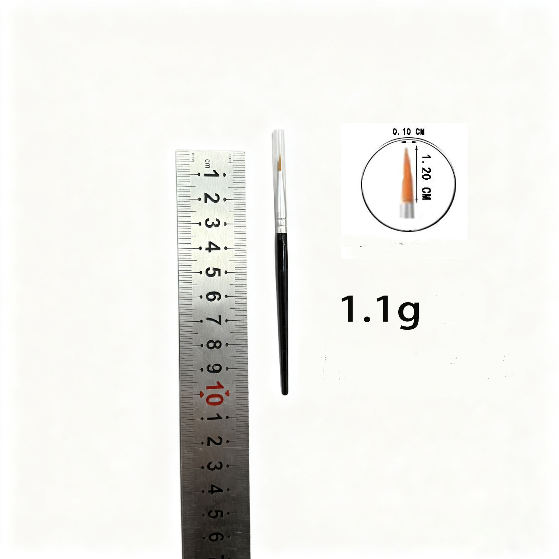 10.5cm black barrel drawing pen (with cap)