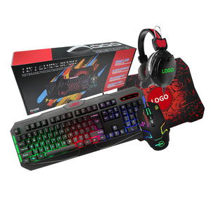 Kablolu LED RGB gökkuşağı klavye arkadan aydınlatmalı RGB oyun fare 3600 DPI Windows PC oyun klavye fare seti - Product Image 1