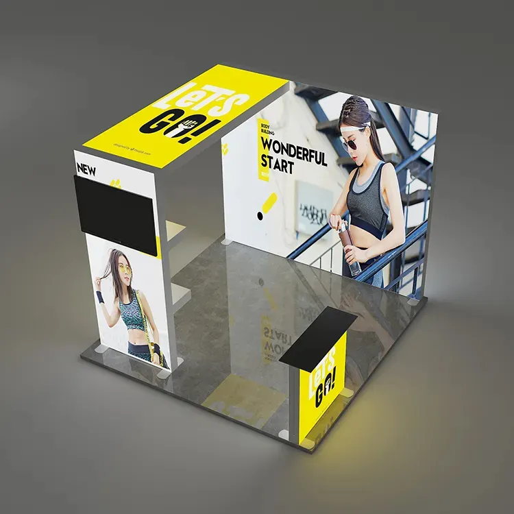 Frame Light Box Expo Display Booth Stands Cajas de iluminación para publicidad 3*3 Stand