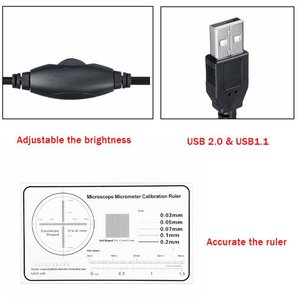 Microscopio Digital USB 50X a 1600X 8 Cámara de microscopio LED con soporte de metal Microscopio de teléfono Digital USB de mano - Product Image 6