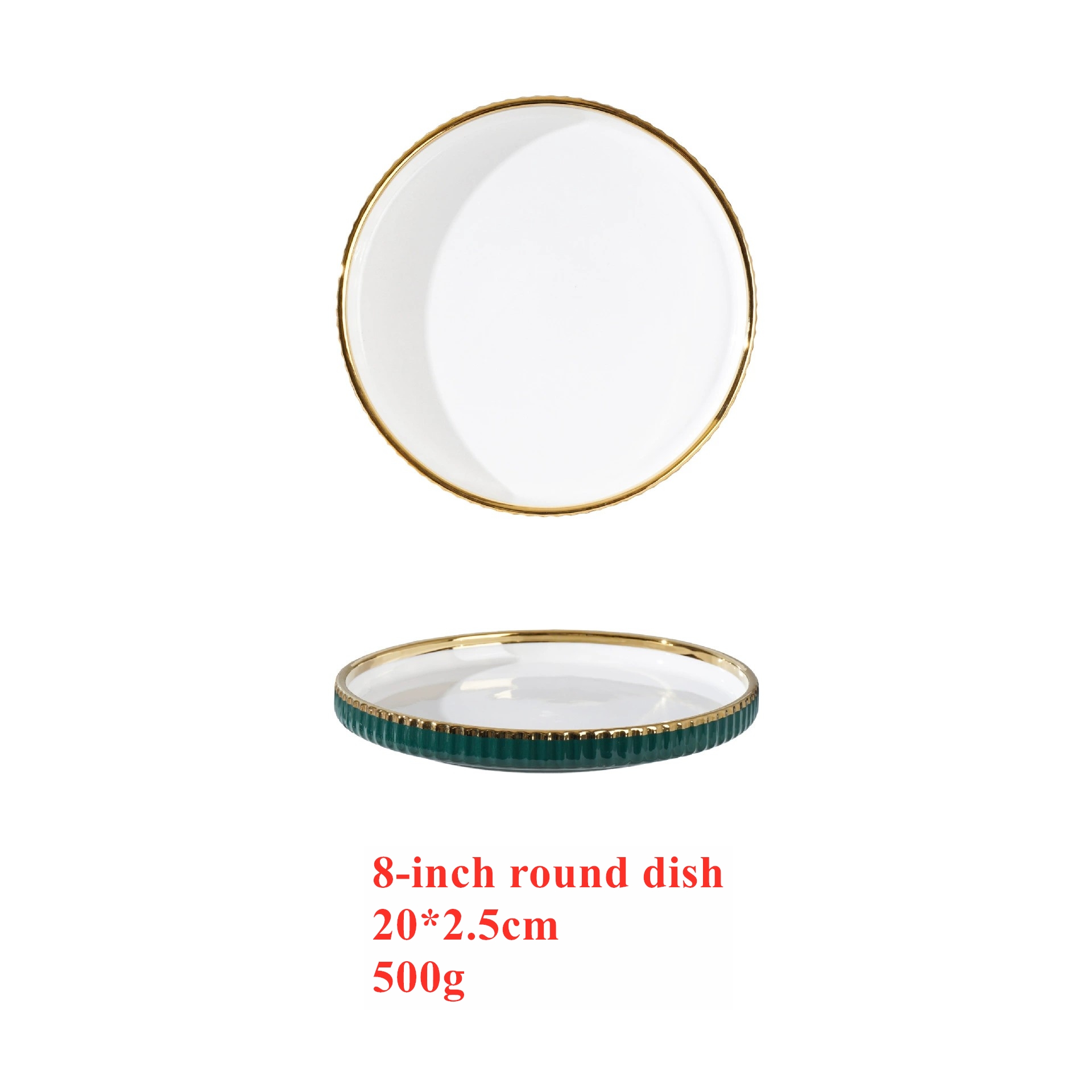 green 8-inch round dish