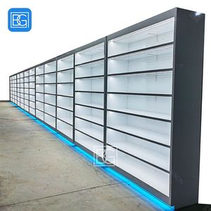 Tùy chỉnh mới trang trí tường hiển thị trường hợp ánh sáng sắt kính hiển thị tủ <span class=keywords><strong>rack</strong></span> Kệ LED bán lẻ hiển thị thuốc lá cho xì gà - Product Image 2