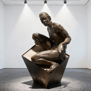 Tùy Chỉnh Thiết Kế Tôn Giáo Kim Loại Tác Phẩm Điêu khắc Trên Các Bức Tường Bằng Đồng Đúc Khỏa Thân Người Đàn Ông Bức Tượng JZ Thương Hiệu Mô Hình JZ-B-R-034 - Product Image 1