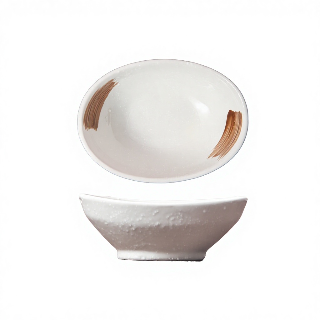 Yuanbao dish-moon swirl white