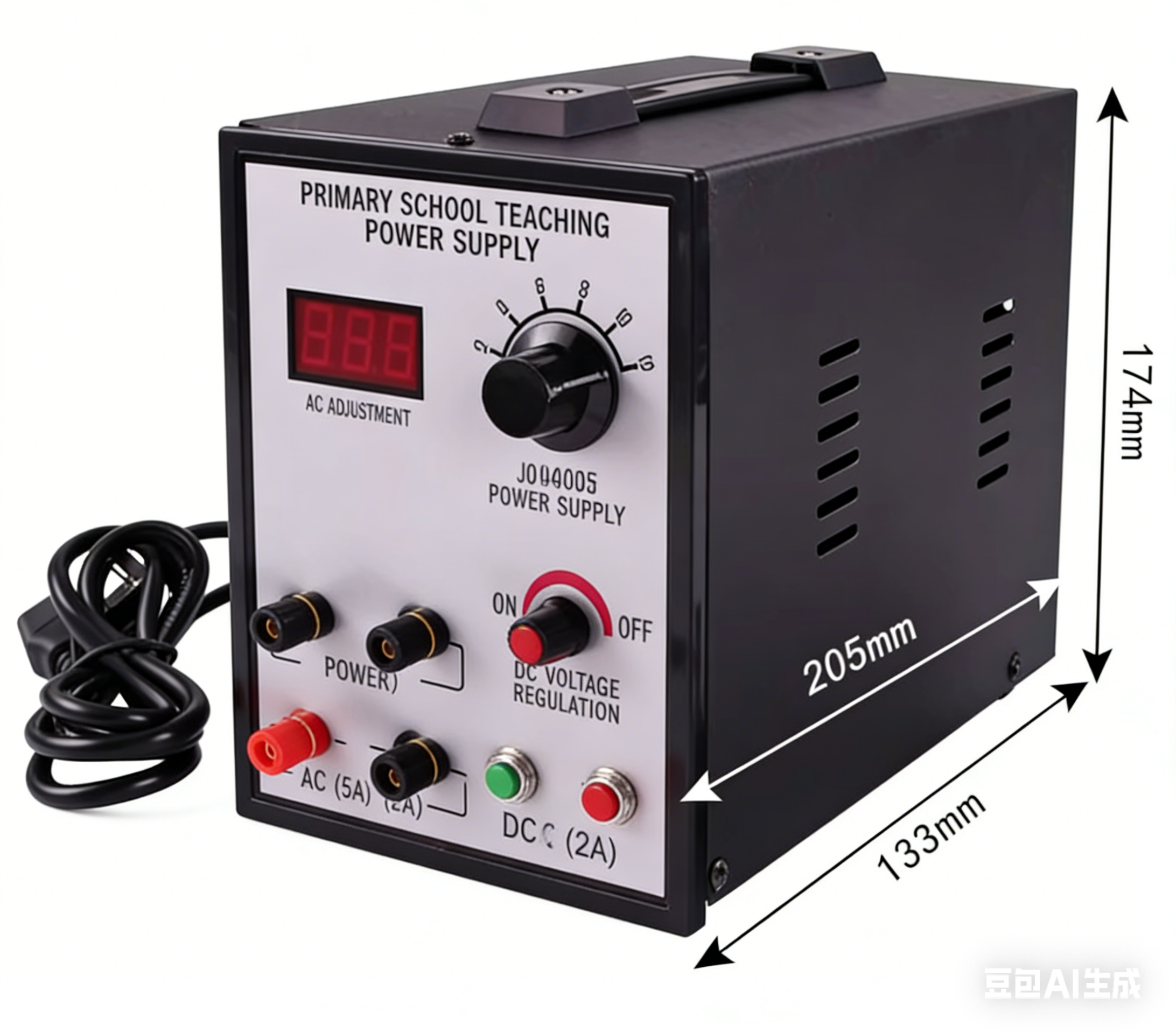 Alimentation de démonstration noire 0-12V