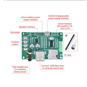 BT201デュアルモード5.0 BluetoothレシーバーモジュールロスレスオーディオアンプボードカースピーカーDIYヘッドセットTFカードUディスク - Product Image 2