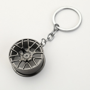 Creative Gift Car Part Keytag Custom Mini 3D Metal <strong>Key</strong> Chain <strong>Turbo</strong> Gear Hub Model Keyring Wheel Tire Rim Keychains Alloy Pendant