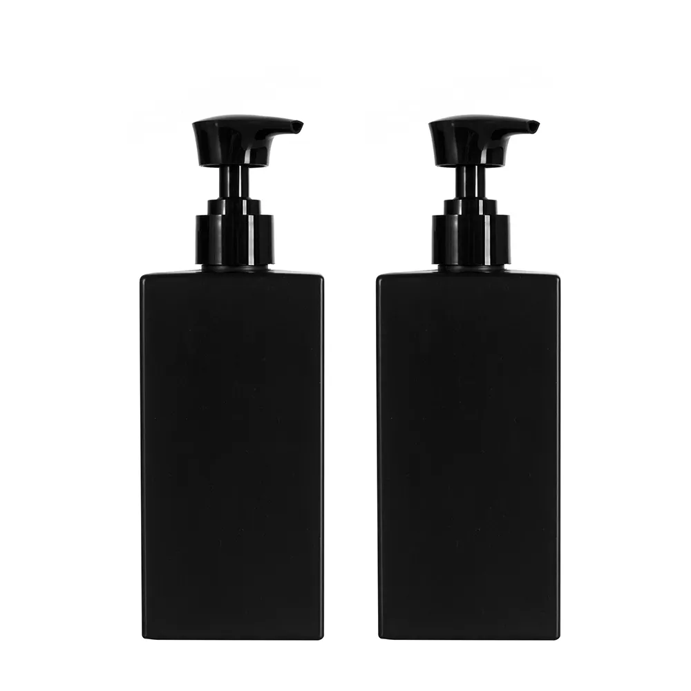 500 ml bottiglia di shampoo bottiglia di plastica nera 200ml confezione cosmetica di lusso 750ml stampo bottiglia di plastica quadrata