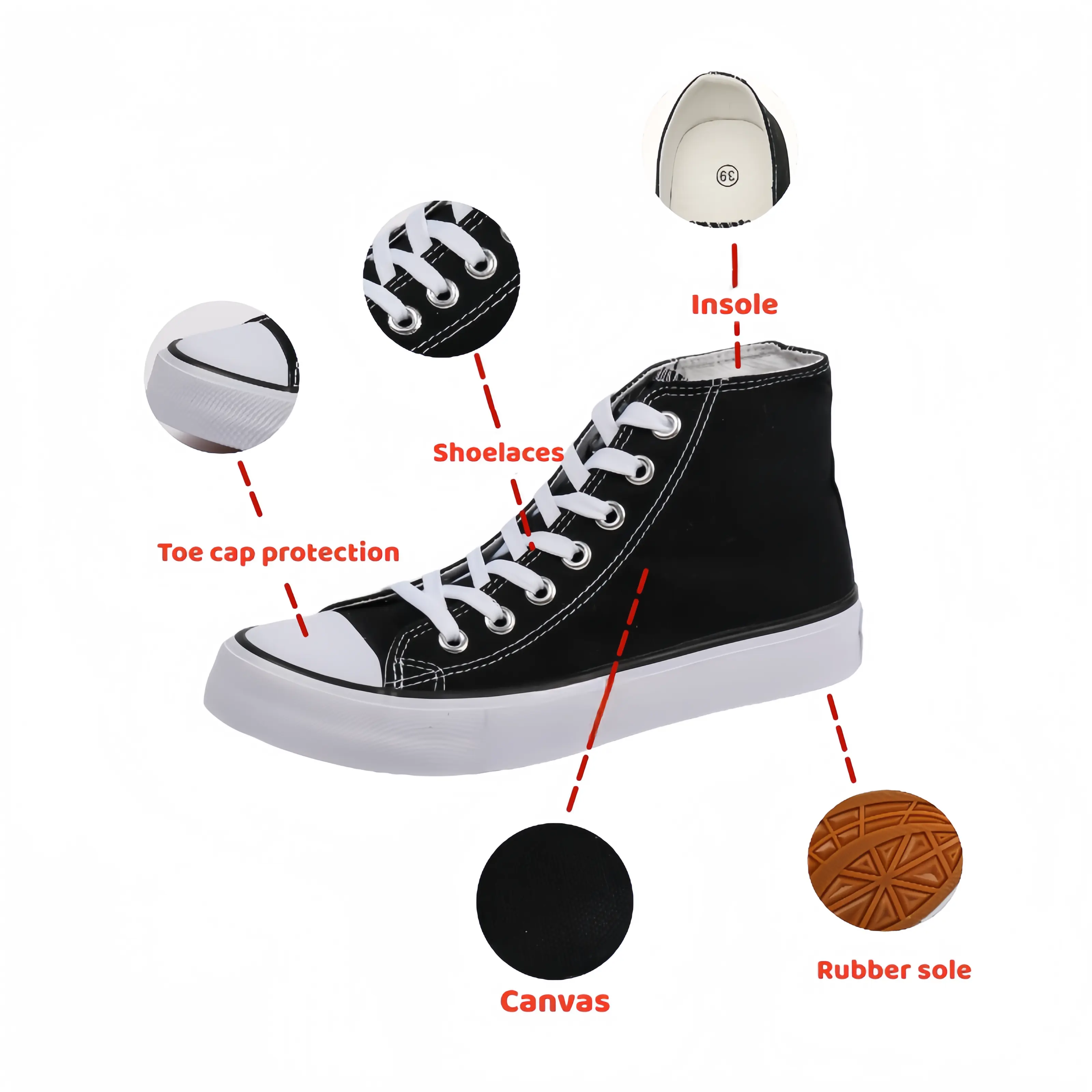 Scarpe all'ingrosso all'ingrosso zapatos de hombre Custom Classic High Top skateboard Logo personalizzato Sneakers uomo scarpe di tela per uomo