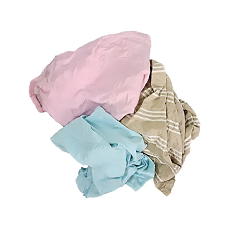 Used Light Color T-shirt Recycled Cotton Rags Strong Absorption Capacity Industrial Cleaning Cloth Rags