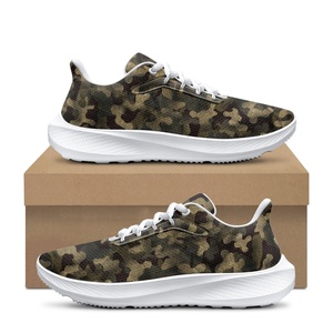 Customized Green Camouflage Printing Lace-up Breathable Sport Shoes Running Sneakers Print <strong>on</strong> Demand <strong>Drop</strong> Shipping - Product Image 4