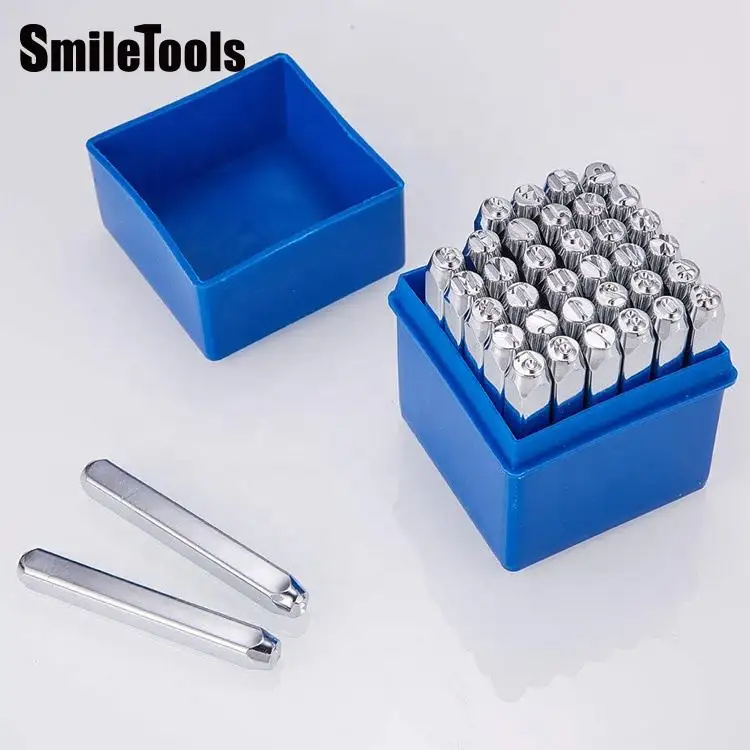 Smiletools工業用グレード硬化炭素鋼金属-1/4 "(6mm) 文字ジュエリー番号とレタースタンプセット