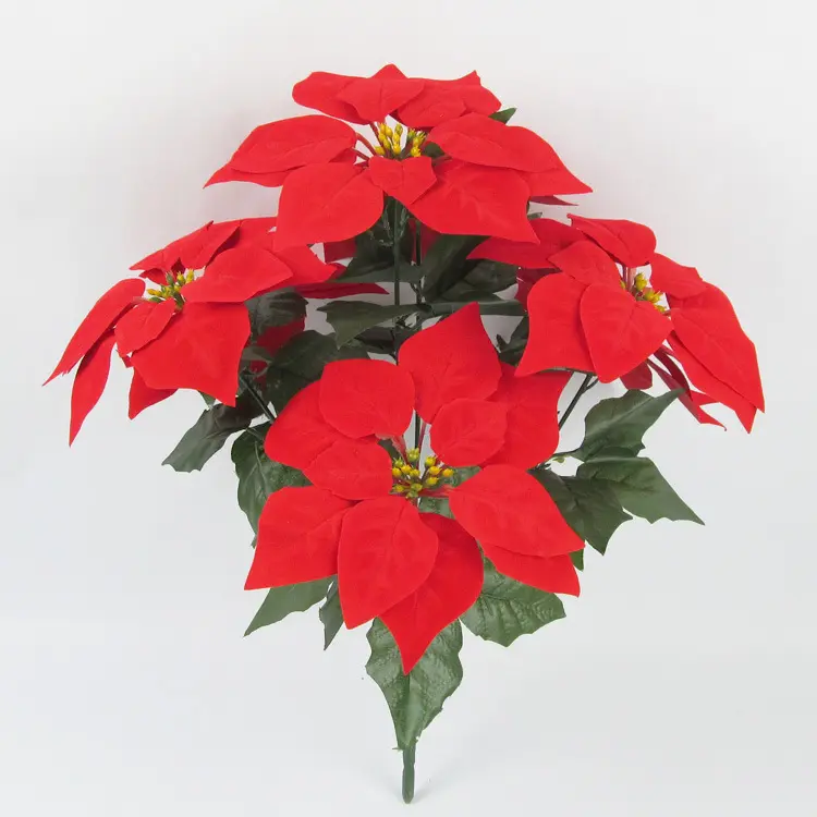  Artificial Christmas flower wholesale Christmas decoration Poinsettia flower Holiday New Year Christmas tree decorations