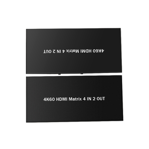 4 En 2 salida HDMI2.0 Matrix 4x2 4K @ 60Hz Soporte botón de control remoto interruptor DIP para configurar EDID