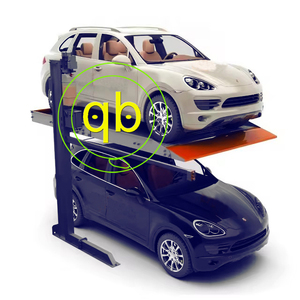 電気運転モード2レベルカースタッカー付きCE認定2ポスト垂直駐車リフトシンプルスチールガレージ - Product Image 2