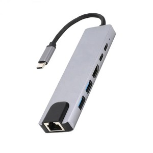 Aluminio 3,0 Tipo C Hub Adaptador multifunción 8 en 1 Adaptador de carga 8 puertos USB C Hubs - Product Image 6