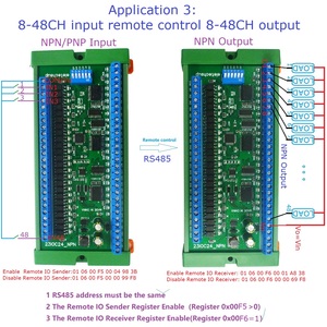 8-48CH <strong>RS485</strong> NPN PNP <strong>Input</strong> <strong>Output</strong> Port Remote Control Switch PLC IO Expansion Board DIN35 <strong>Modbus</strong> RTU Module DC 12V 24V