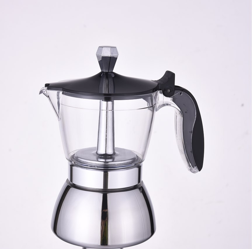 Custom logo Wholesale New Arrival espresso cups Elegant Transparent Borosilicate Glass Moka Pot Coffee with Base