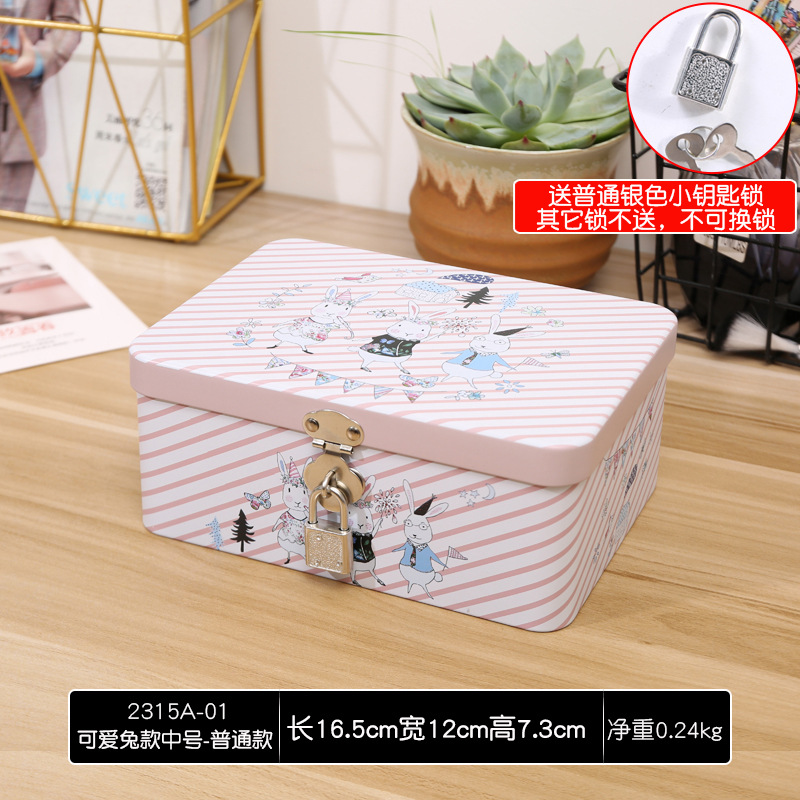 2315A-01-Boîte en fer blanc-Lapin mignon-Petite taille