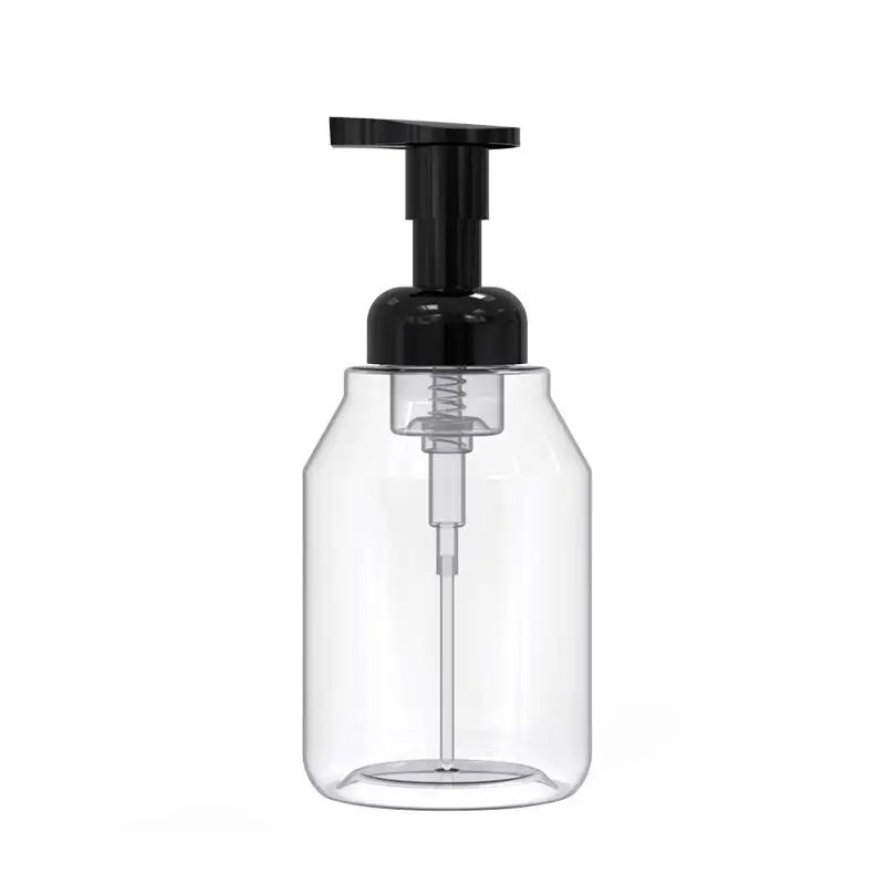 Schlussverkauf beliebte funktionelle schwarze und weiße transparente PET 350 ml Schaumpumpe mit schaumstoffpumpenflasche