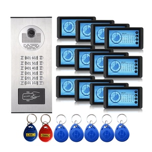 Con cable 12 teclas 12 unidades Cámara de puerta Apartamento Video intercomunicador Timbre Puerta Teléfono Soporte IR Visión nocturna, ID Keyfob Desbloqueo - Product Image 1
