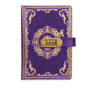Cuadernos de tamaño A5 personalizables al por mayor Bloc de notas en relieve diario de cuero Pu con cerradura codificada - Product Image 3