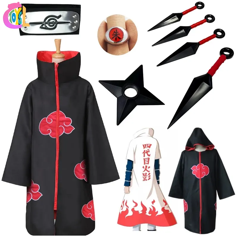 Abiti Manga Anime giapponesi Akatsuki mantello Cosplay Costume nuvola rossa veste quattro generazioni sei generazioni mantello di Halloween