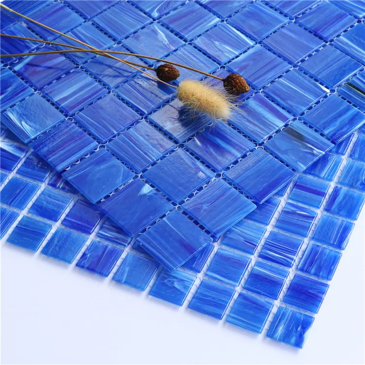 Mosaico de vidro para piscina de cristal turquesa decorativo de 4 mm Mosaico de praia