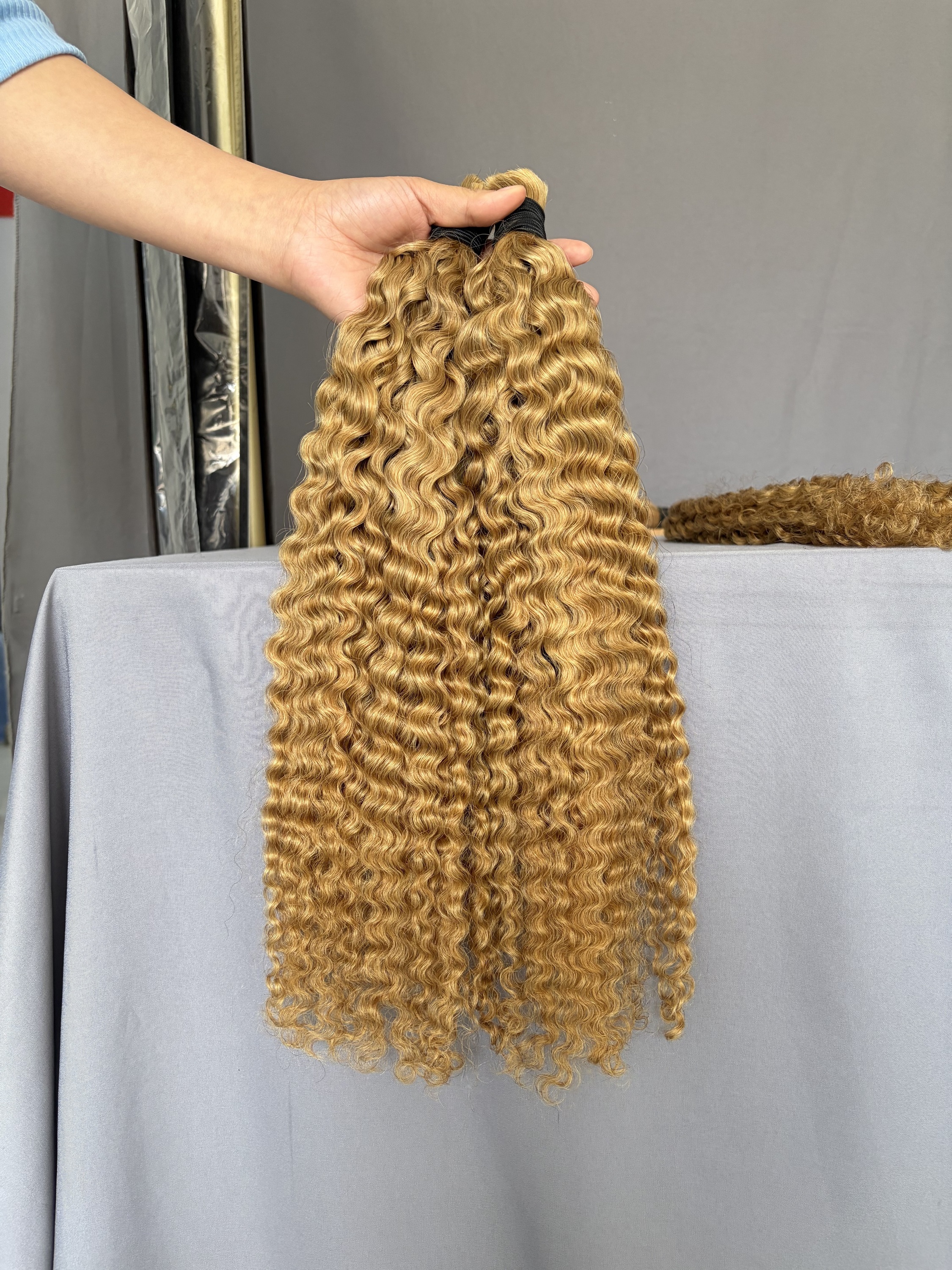 Honey Blonde curly boho