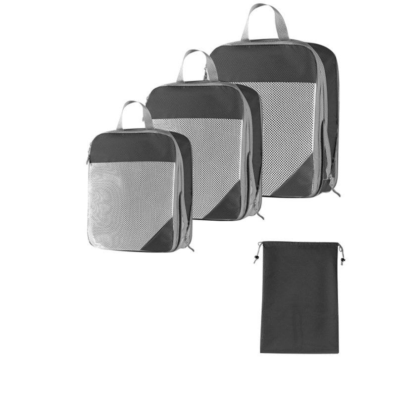 Costume trois pièces gris + poche à cordon