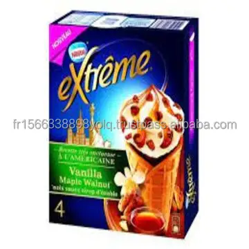 Nestlé Extreme Ice Cream mini caramel au beurre salé, morceaux croquants + mini copeaux de nougatine vanille 8x39g