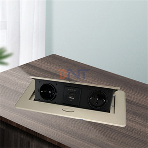 Toma de corriente estándar alemana versátil, toma de corriente emergente amortiguada, toma de escritorio, toma de mesa emergente con USB tipo C multifuncional - Product Image 2