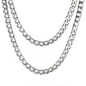 ステンレス鋼キューバチェーンネックレスヒップホップステンレス鋼NKキューバチェーンネックレスメンズノンターニッシュネックレス