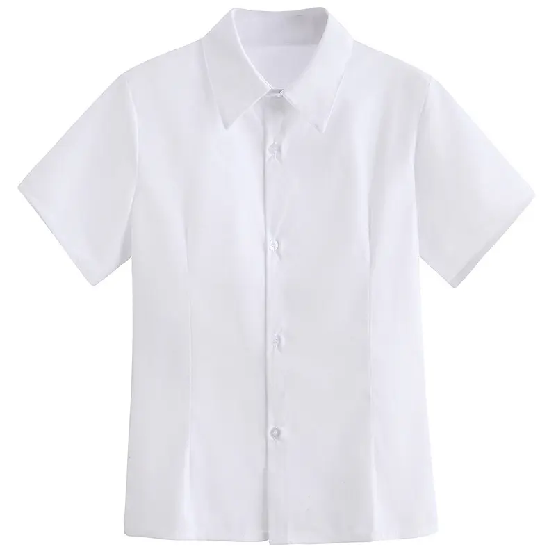 Modelo básico jk uniforme branco slim profissional camisa vestido das mulheres de manga curta verão dia departamento uniforme escolar estilo classe