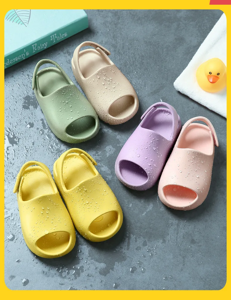 Summer Toddler Children Outdoor Sandals Boys Girls Baby Soft Sole Anti-Slip Slides Slippers