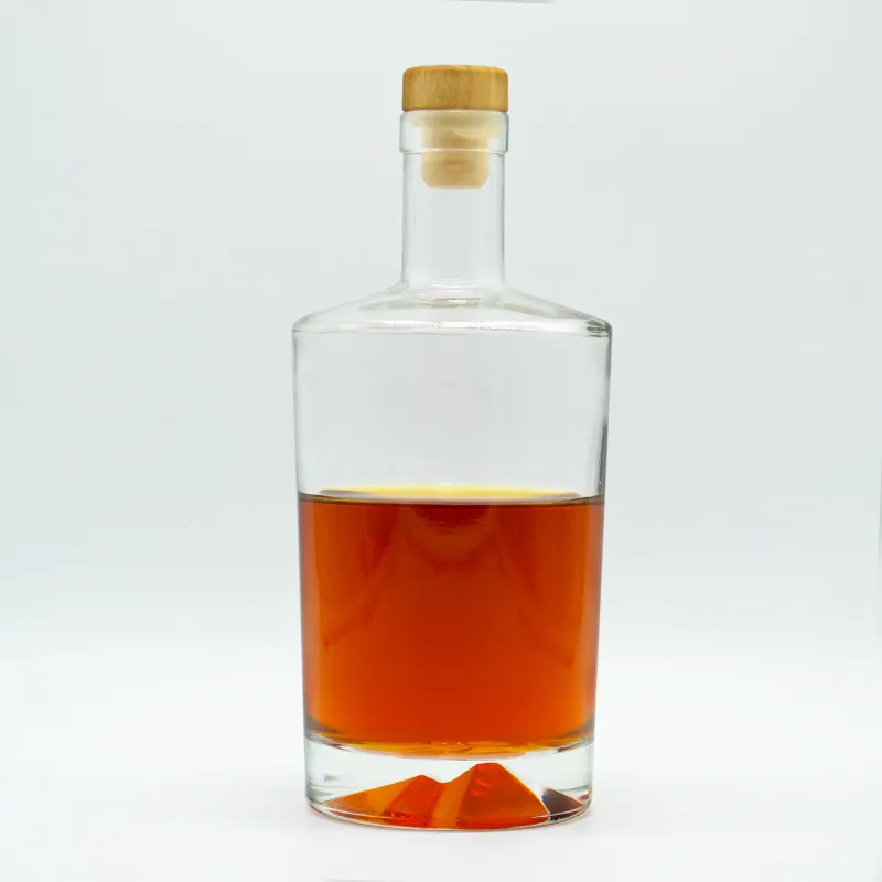 700ml 750ml rhum vodka whisky tequila bouteille en verre grossiste avec du liège