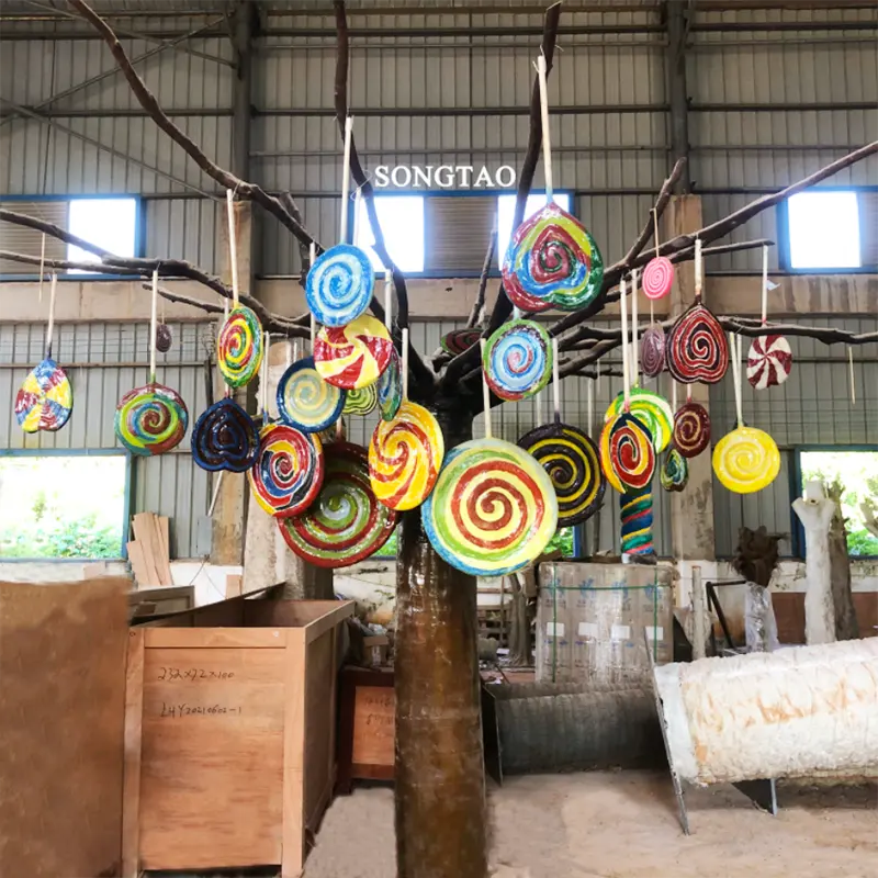 Artificiale decorativo dry tronco della caramella albero di natale appeso lecca-lecca albero per esterno o scuola materna