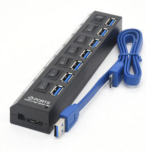 A-<strong>USB</strong> 3.0 HUB 7 Ports Interface for Mouse <strong>Keyboard</strong> Laptop <strong>USB</strong> Connection - Product Image 2