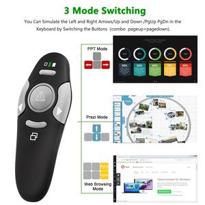 Vendita calda 2.4G RF Wireless Presenter presentazione PPT puntatore Laser rosso pagina tornitura telecomando Air Mouse PowerPoint Clicker - Product Image 5