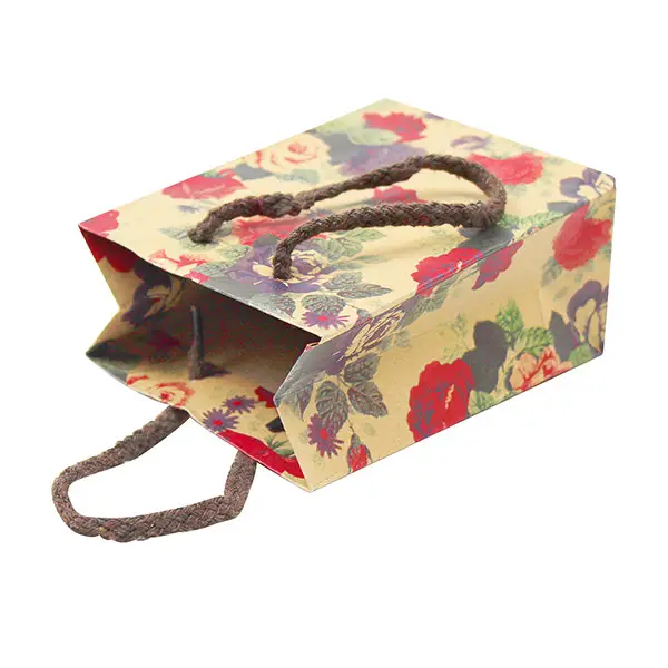 빈티지 로즈 선물 가방 사용자 정의 인쇄 종이 가방 쇼핑 선물 가방